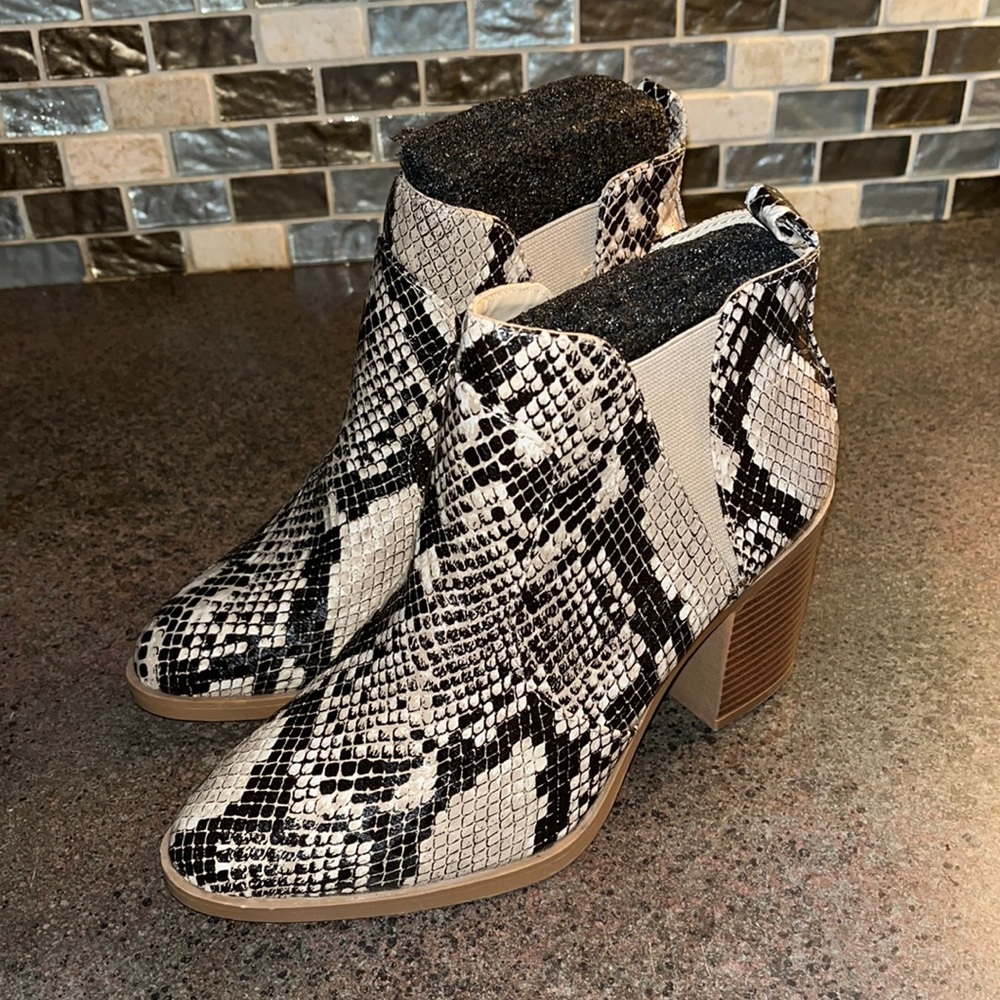 Snake skin booties